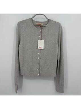 Kilte Collection Carrie Cardigan Sweater Heather Grey size 1/S Cotton-Cashmere